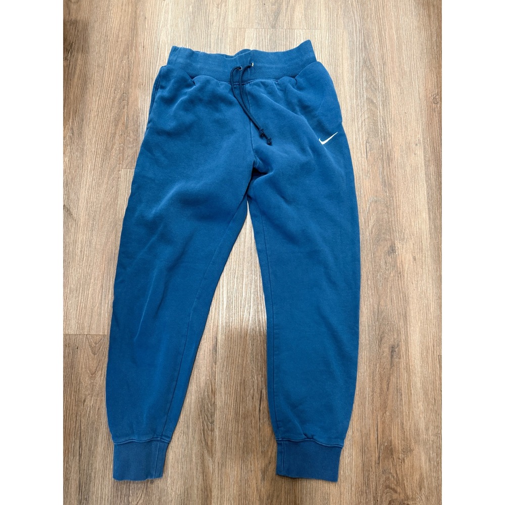 Nike Sportswear Essential Womens Fleece Jogger Pants Blue Teal Swoosh Size M